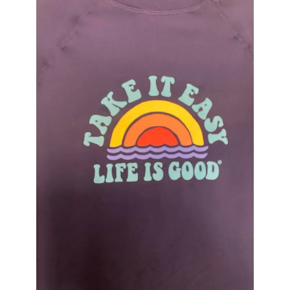 NWT Kids Life Is‎ Good Dark Blue Rash Guard Swim Shirt Size XL Beach Swim